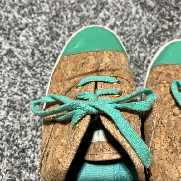 Keds x Kate Spade Cork Cream teal womens sneakers size 6.5 See Note - Picture 10 of 11